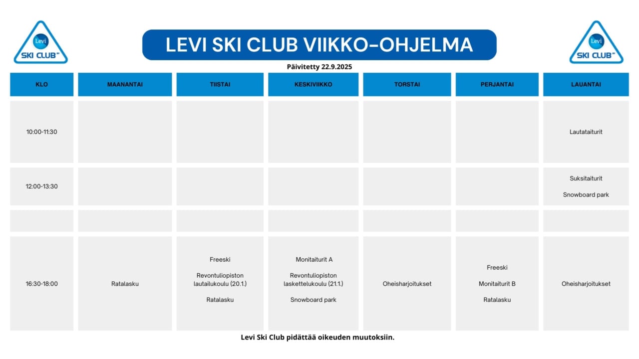 Opetus ja valmennus - Levi Ski Club 6