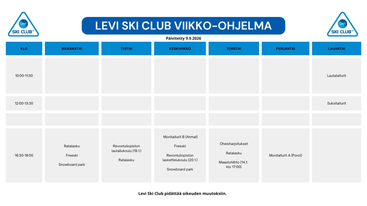 Ryhmät - Levi Ski Club 1